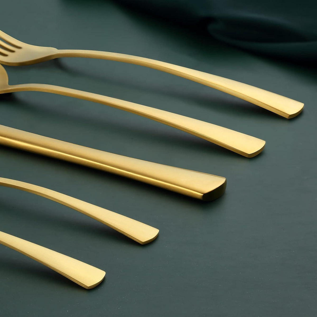 BESTECKSET 60-teilig Matt Gold - Goldfarben, Metall