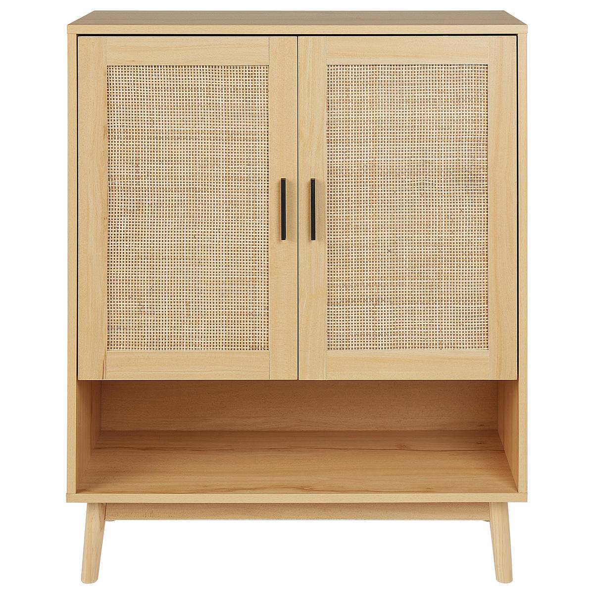 SCHUHSCHRANK Rattan Hellbraun Perote - Hellbraun, Naturmaterialen (80/97/35cm) - Beliani