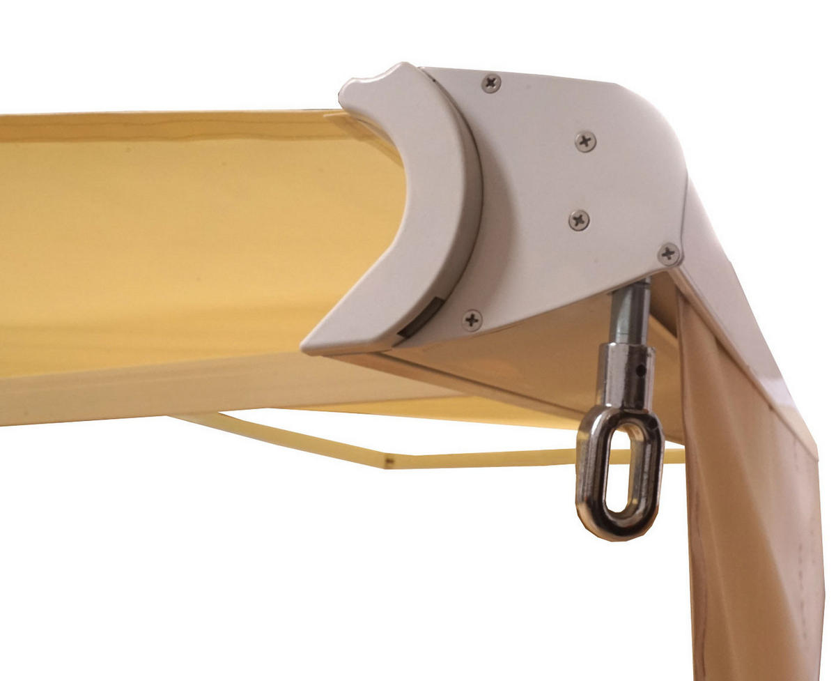 KASSETTEN-MARKISE VOLANT AUSFAHRBAR Grau, Weiß - Weiß/Grau, Textil (500/15/300cm) - MCW