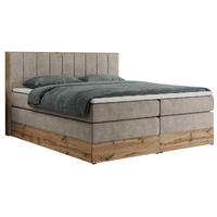 BOXSPRINGBETT BELLISSIMO KING 140/200 Beige Struktur - H3 - Beige, Holz/Textil (140/200cm) - MKS