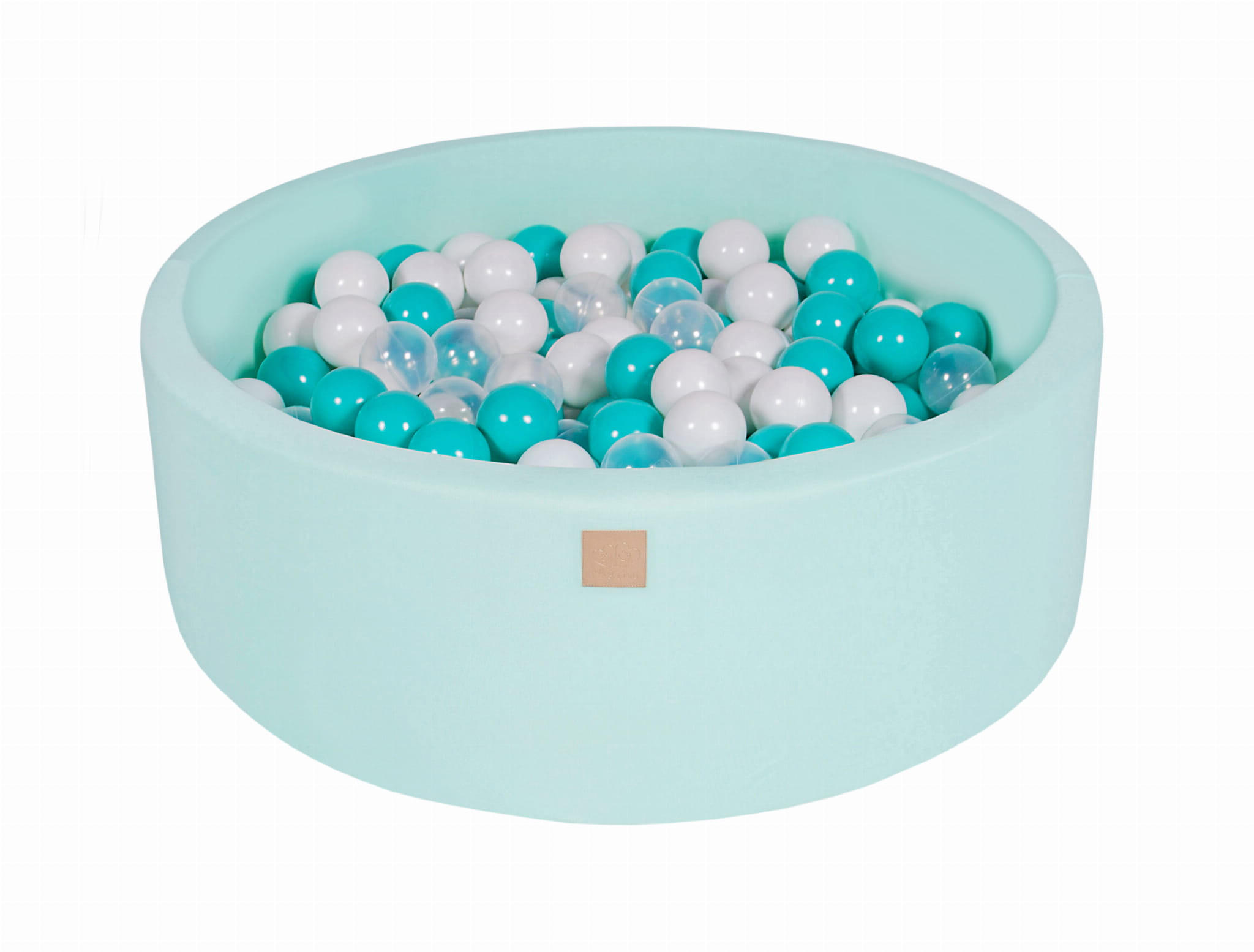 BÄLLEBAD für Kinder, Cotton, Minze - Türkis/Transparent, Textil (90/90/30cm) - MeowBaby