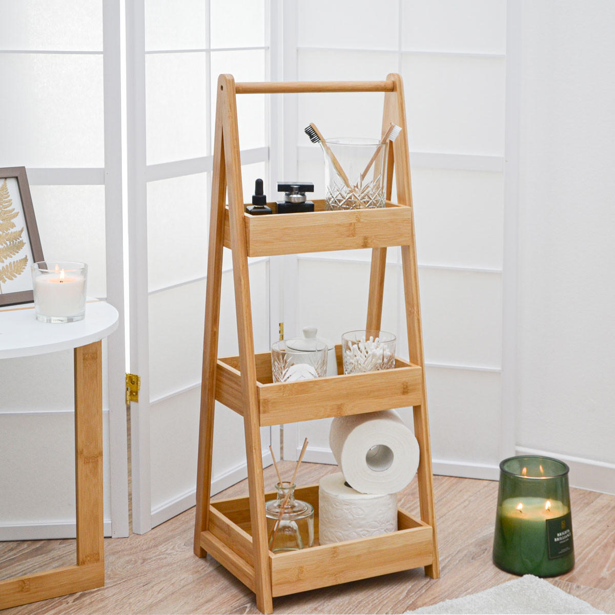 BAMBUS-BADREGAL 30x26x78 cm inkl. 3 Körbe - Braun, Holz (25/78/30cm) - Dunedesign