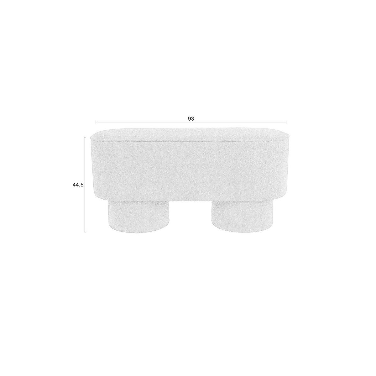 SITZBANK Marcos 93x35x44,5cm Bouclé Weiß - Weiß, Textil (93/44/35cm) - Drawer
