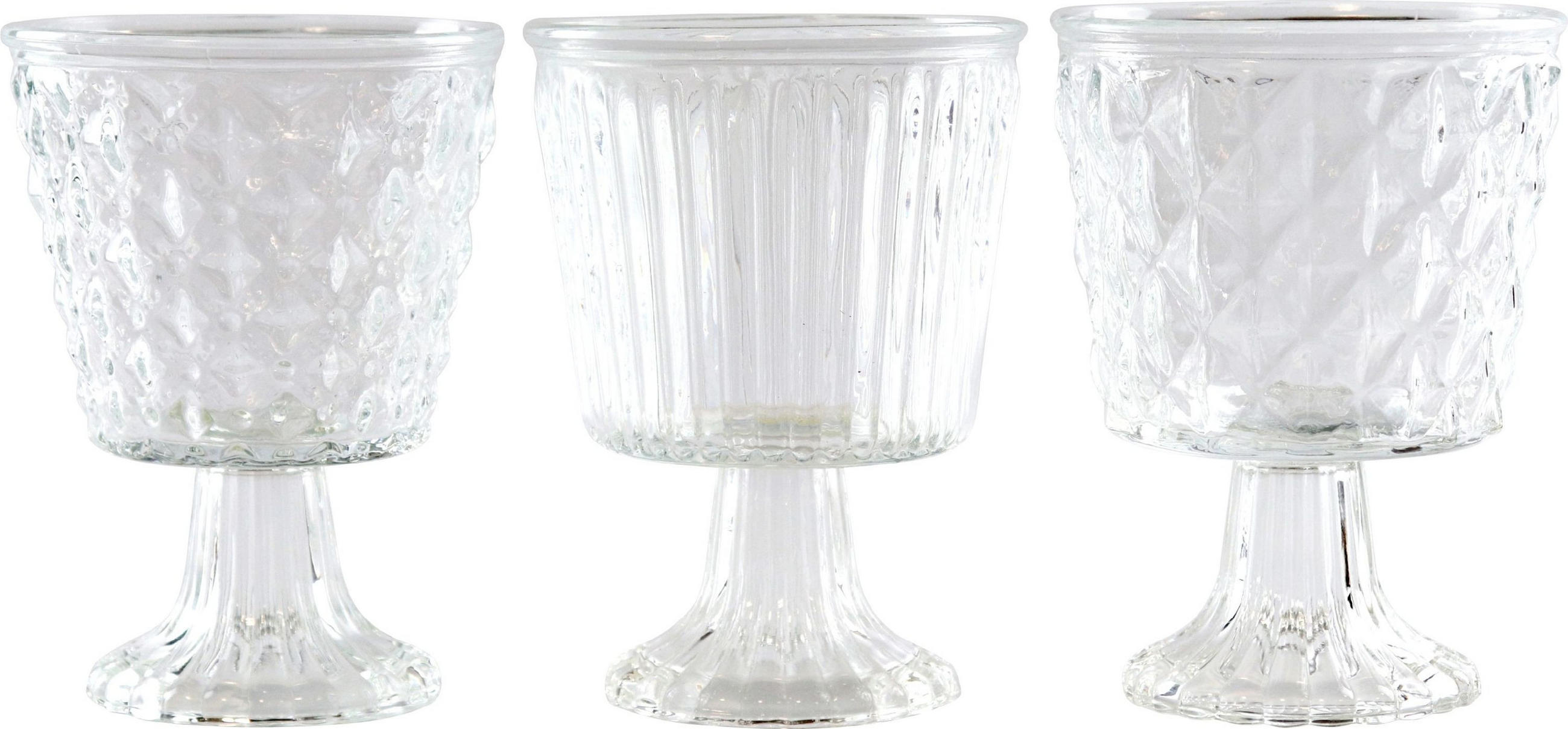 WINDLICHTER Sevilla 3er-Set - Transparent, Glas (11.5/16/11.5cm) - FURNARO