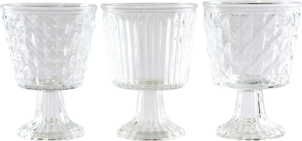 WINDLICHTER Sevilla 3er-Set - Transparent, Glas (11.5/16/11.5cm) - FURNARO