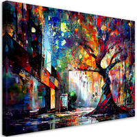 LEINWANDBILD Abstrakter Baum 100x70cm - Multicolor, Textil (100/70cm) - Feeby