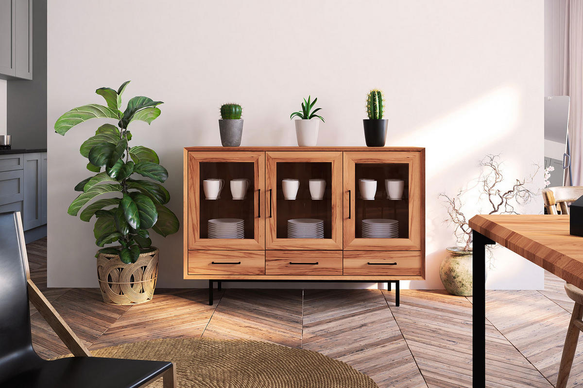 SIDEBOARD LEON Kernbuche - Kernbuche, Holz (144/95/45cm) - byoak