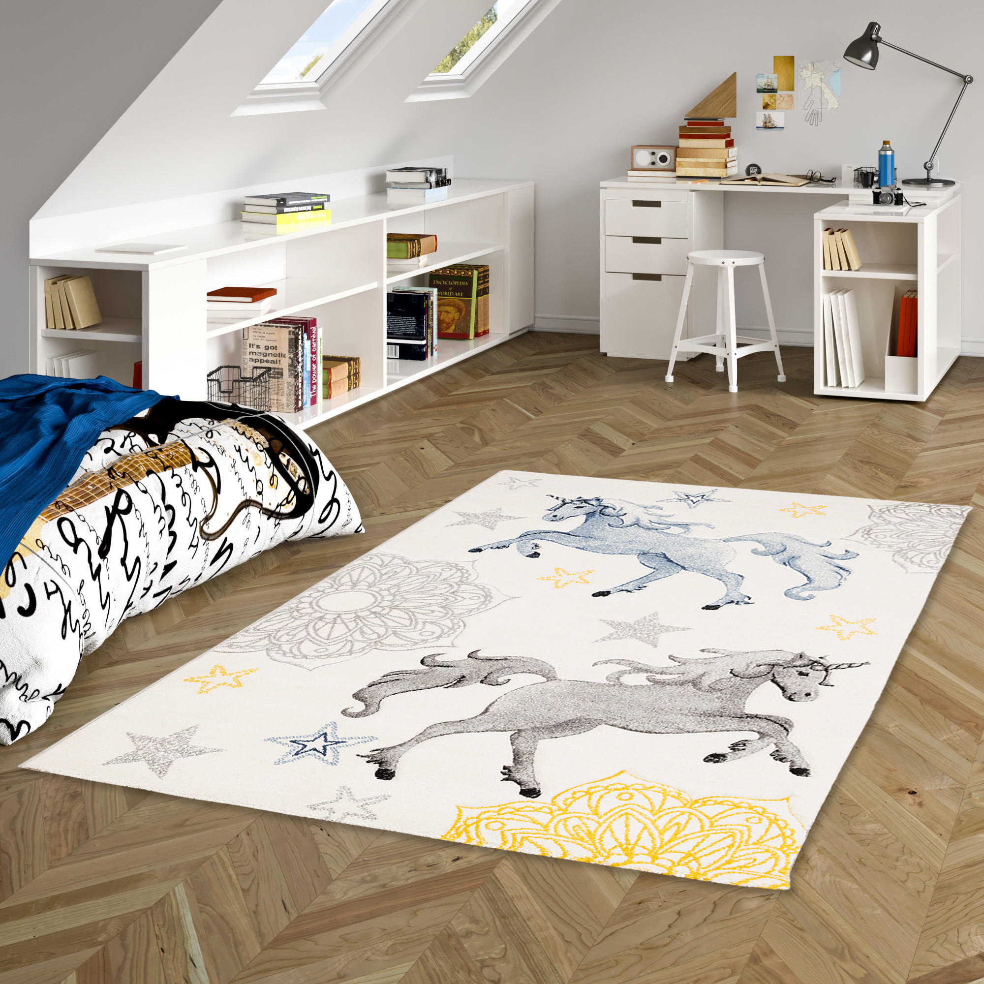 KINDER TEPPICH MAUI KIDS PFERDE STARS - Multicolor, Textil (80/150cm) - Pergamon