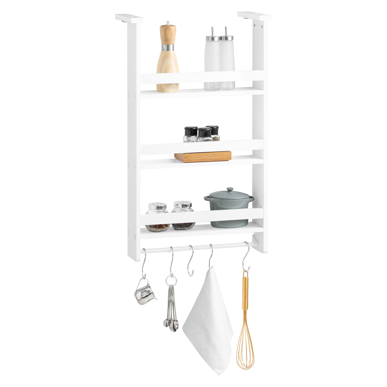 GEWÜRZREGAL Weiß - Weiß, Holzwerkstoff (42/74/20cm) - SoBuy