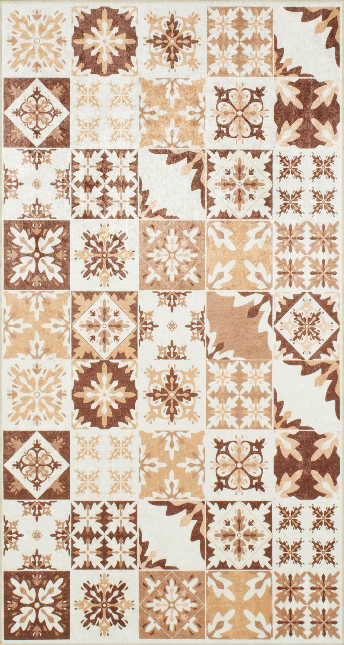 KÜCHENTEPPICH mit orangefarbenem Zementfliesenmuster Azulejo 80x150 cm - Orange, Textil (80/150cm) - Nazar Rugs