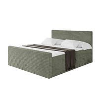 BOXBETT mit Matratze H4 und Lattenrost - TOLO-Z-v1 - 200x200 Cord - Olive - Olivgrün, Holzwerkstoff (200/200cm)