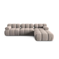 MODULARES-SOFA Bellis aus Samt beige 4 Sitzplätze - Beige, Textil (188/63/282cm) - Micadoni