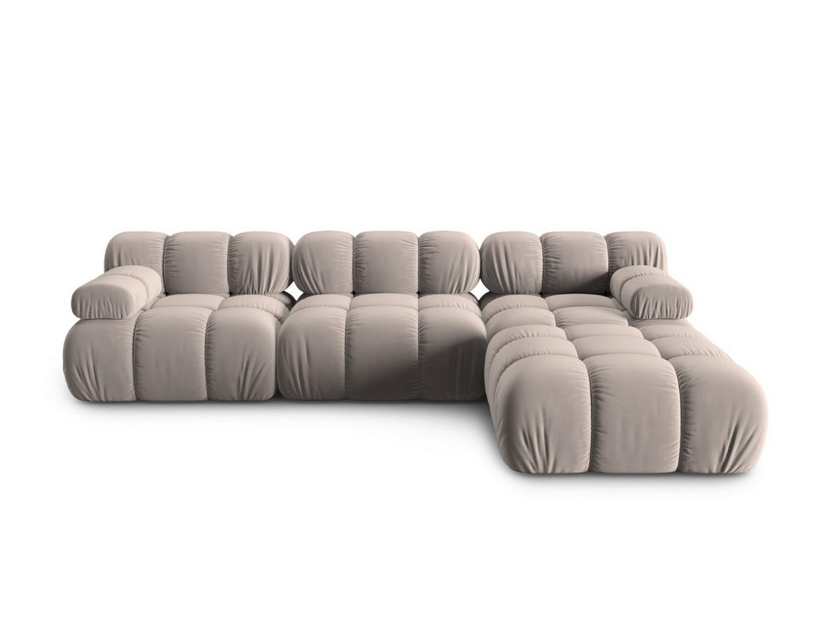 MODULARES-SOFA Bellis aus Samt beige 4 Sitzplätze - Beige, Textil (188/63/282cm) - Micadoni