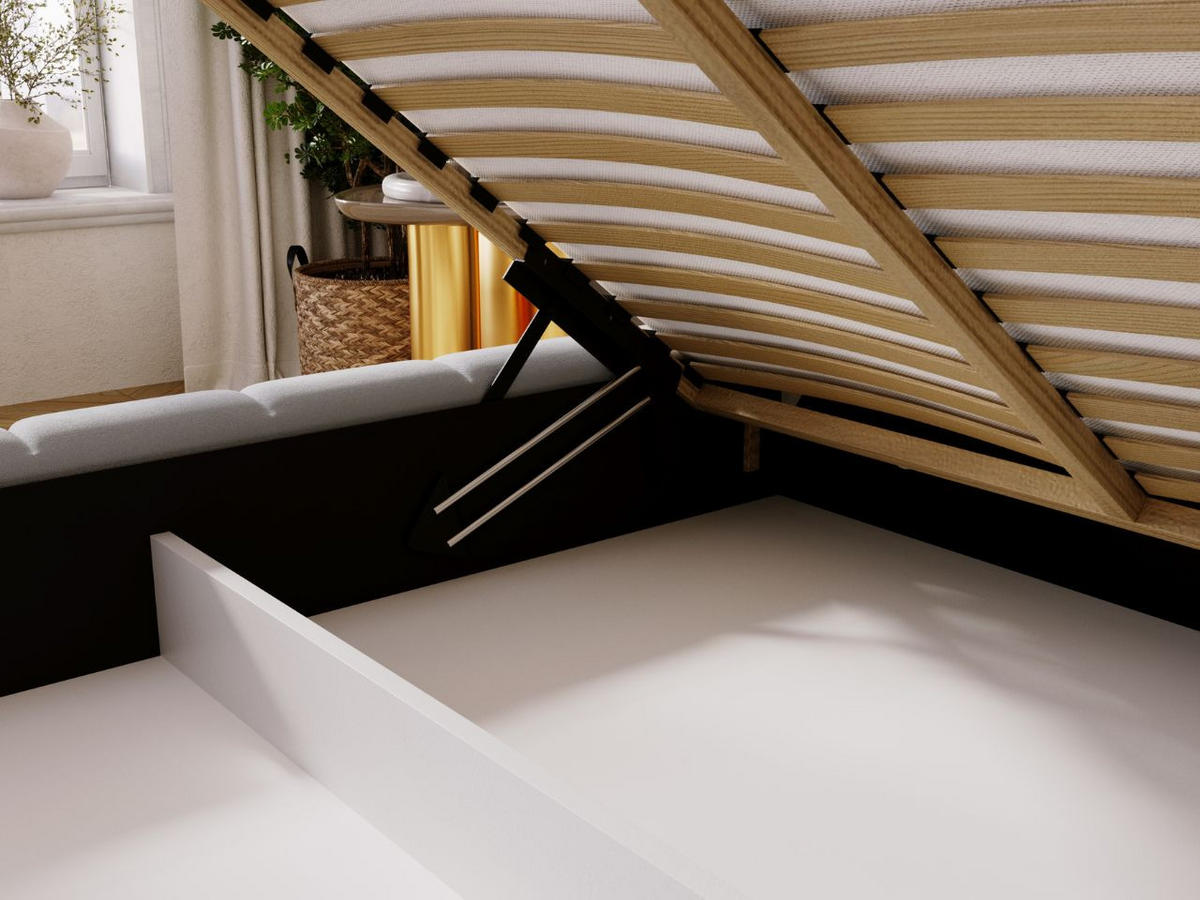 POLSTERBETT Alicante 140x200 Hellgrau - Hellgrau, Textil (140/200cm) - Graingold