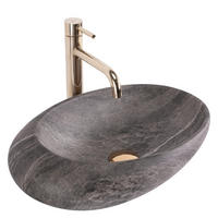 AUFSATZWASCHBECKEN Rea Roxy A Stone D. Grey - Grau, Keramik (31/13.5/49cm) - REA