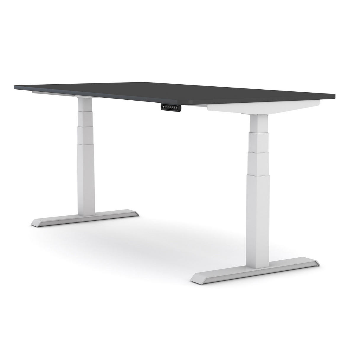SCHREIBTISCH Elektrisch höhenverstellbarer Kinderschreibtisch JUNIOR Curved Anthrazit Signalweiß 140/80/52.5-121cm - Anthrazit/Weiß, Holzwerkstoff/Metall (80/140/121cm) - ASSMANN