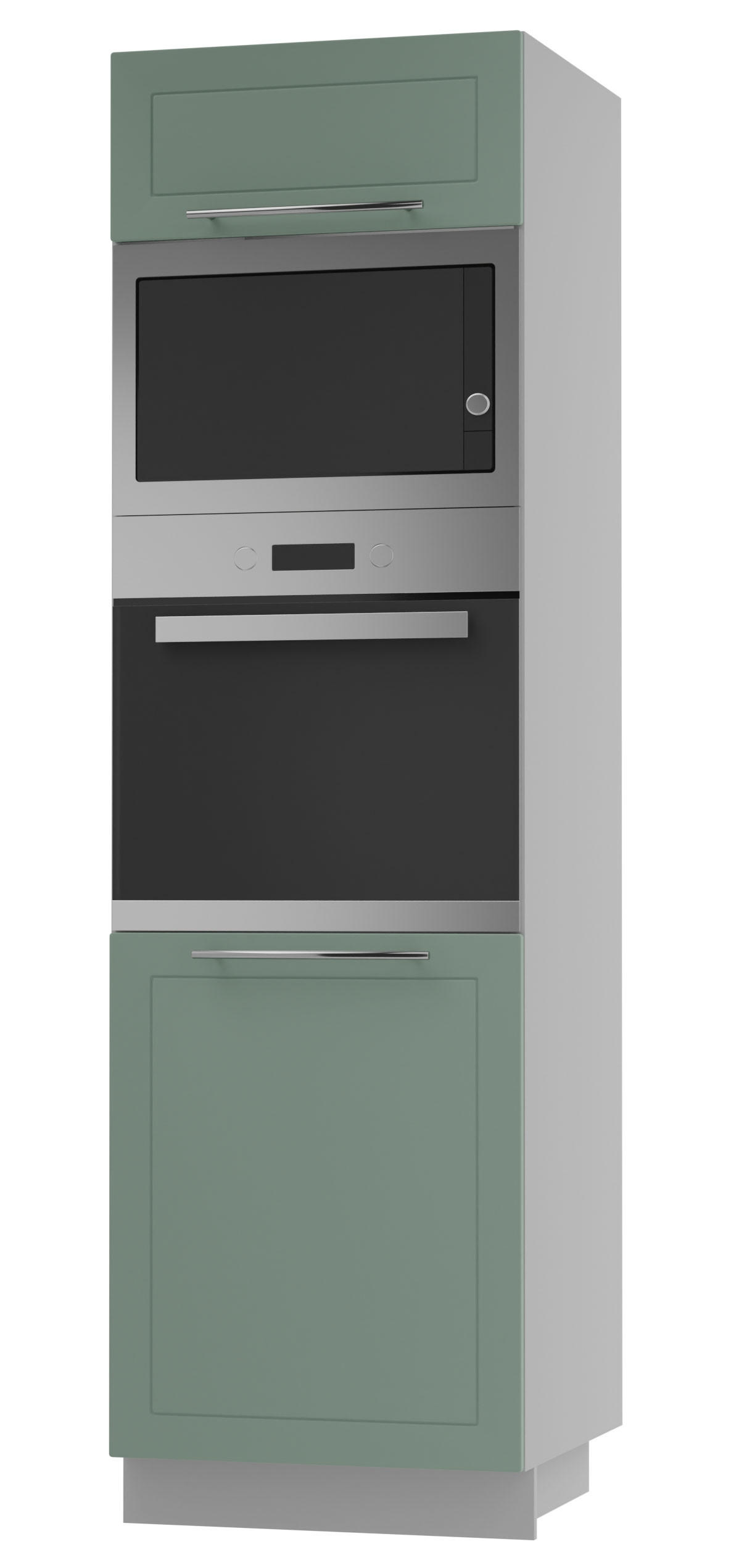 BACKOFEN-HOCHSCHRANK Kvantum D14/RU/60/207 Mint Matt / Grau Matt 60 / 59 / 207cm - Grau/Mintgrün, Holz/Holzwerkstoff (60/207/59cm) - Feldmann-Wohnen