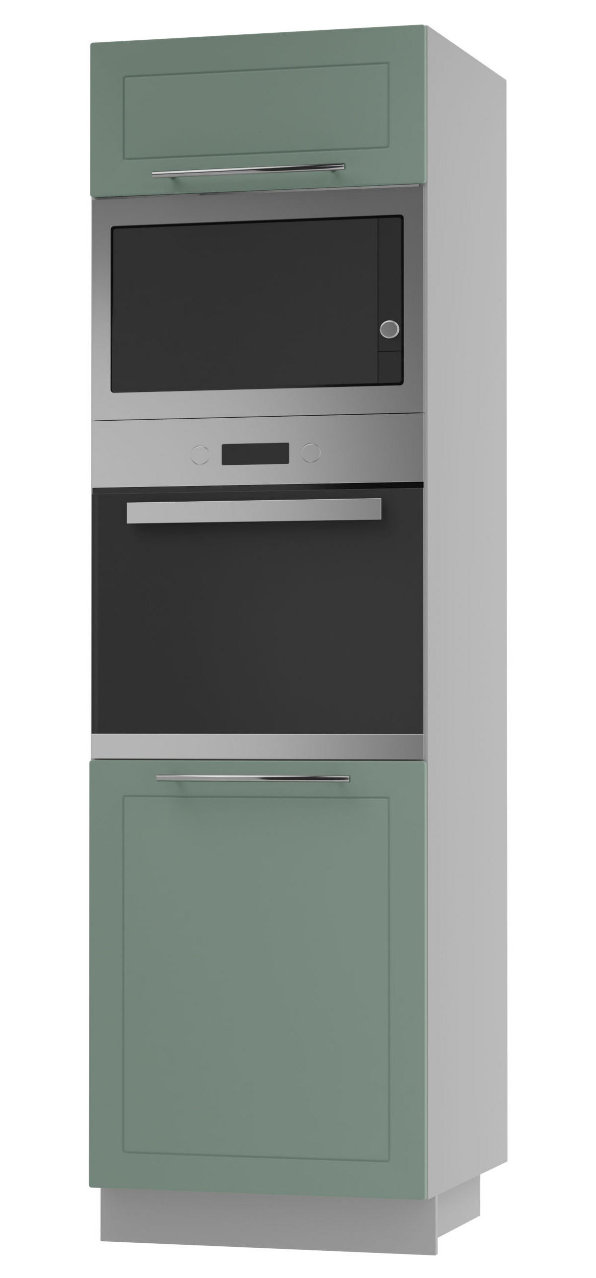 BACKOFEN-HOCHSCHRANK Kvantum D14/RU/60/207 Mint Matt / Grau Matt 60 / 59 / 207cm - Grau/Mintgrün, Holz/Holzwerkstoff (60/207/59cm) - Feldmann-Wohnen