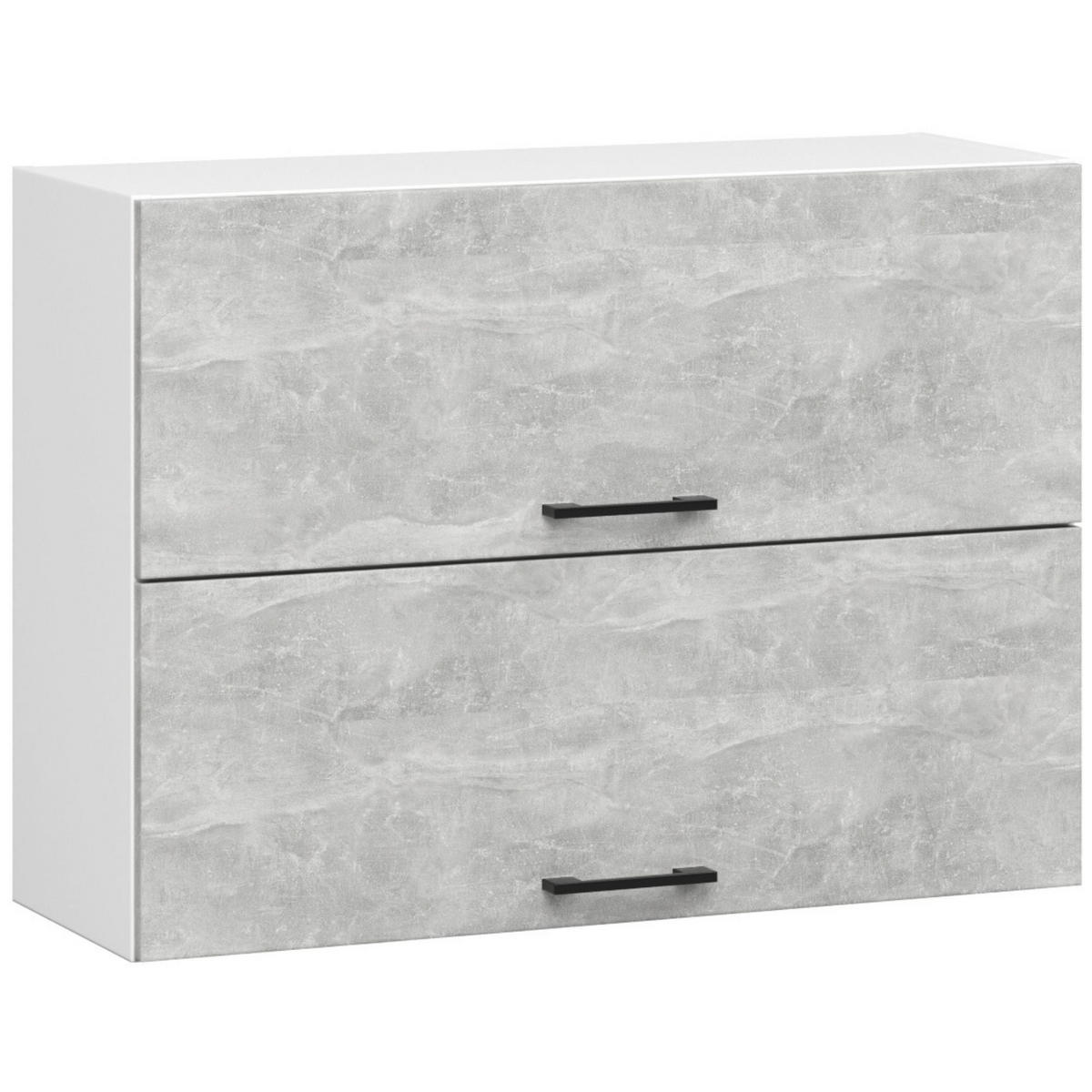 HÄNGESCHRANK Weiß, Beton 58/80/30 - Hellgrau/Weiß, Holzwerkstoff (80/58/30cm) - RAUMHIRSCH FURNITURE