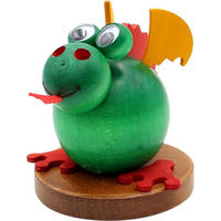 RAUCHFIGUR Drache grün 9/9/11 cm - Grün, Holz (9/11/9cm) - Dekoteam24