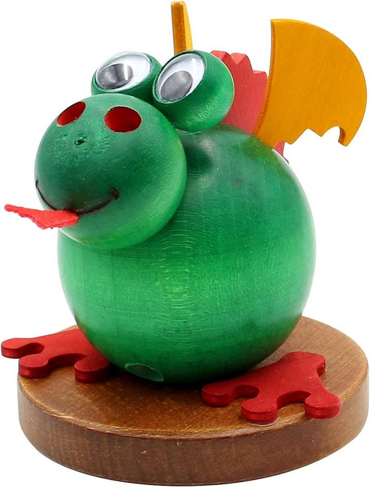 RAUCHFIGUR Drache grün 9/9/11 cm - Grün, Holz (9/11/9cm) - Dekoteam24