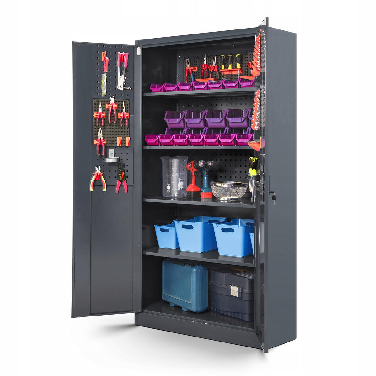 WERKZEUGSCHRANK BRUNO - Anthrazit, Metall (92/185/50cm) - Jan Nowak