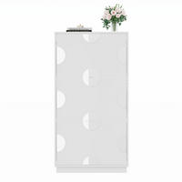 SCHUHSCHRANK 63/120/24 cm Weiß aus MDF mit 3 Klappen und Spiegel - Weiß, Holzwerkstoff (63/120/24cm) - OKMYHOME