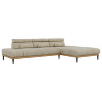ROHOVÁ SEDAČKA PAVERO L - Béžová Samet - Vpravo - čierna/béžová, kov/textil (316/205cm) - MKS