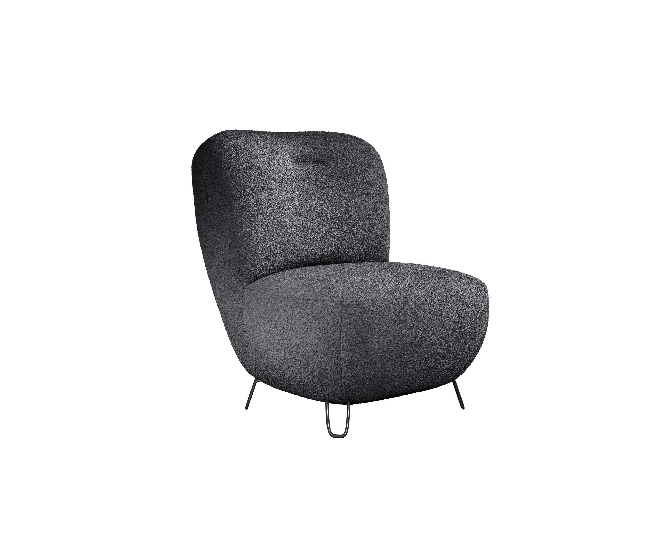 SESSEL LUIS, Skandinavischer Stil – Freistehend, 82×56×82 cm, SCHWARZ - Schwarz, Holz/Textil (82/82/66cm) - DomoHome