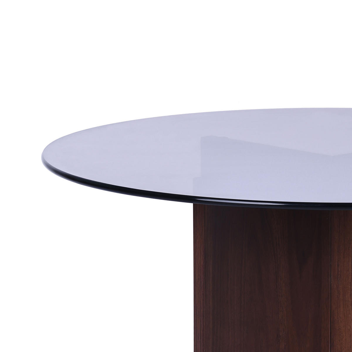 COUCHTISH GIULIA moderner aus schwarzem Glas in Walnuss - Braun, Holz (80/80/45cm) - Sicaan