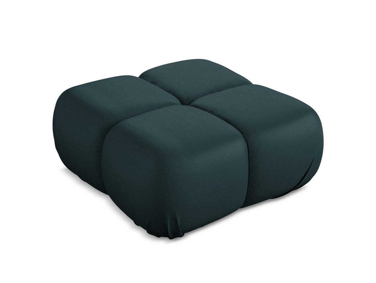 POUF Kunstleder Blau - Blau/Petrol, Leder/Kunststoff (95/41/95cm) - Makamii