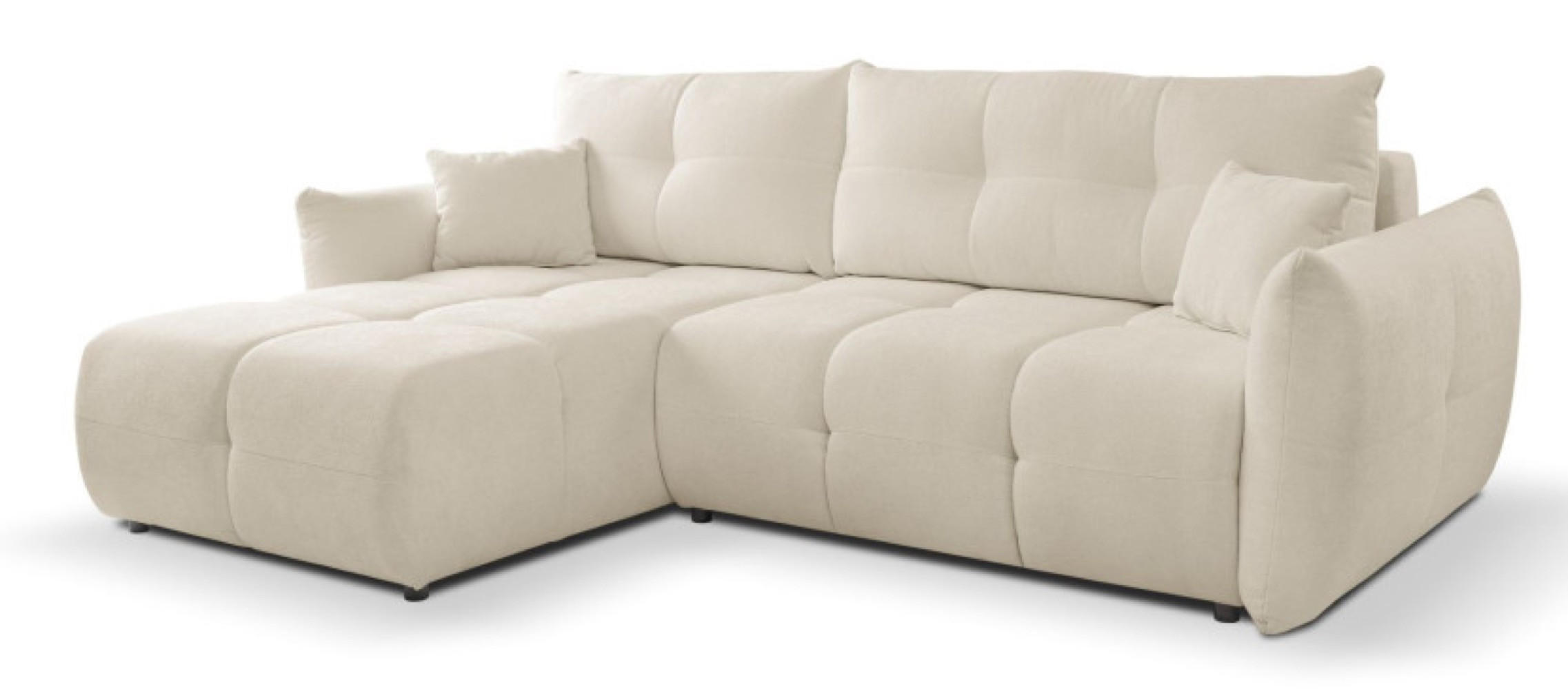 ECKSOFA Ecru BOSE Mit Schlaffunktion Links - Ecru, Textil (257/177cm) - Sepro Meble