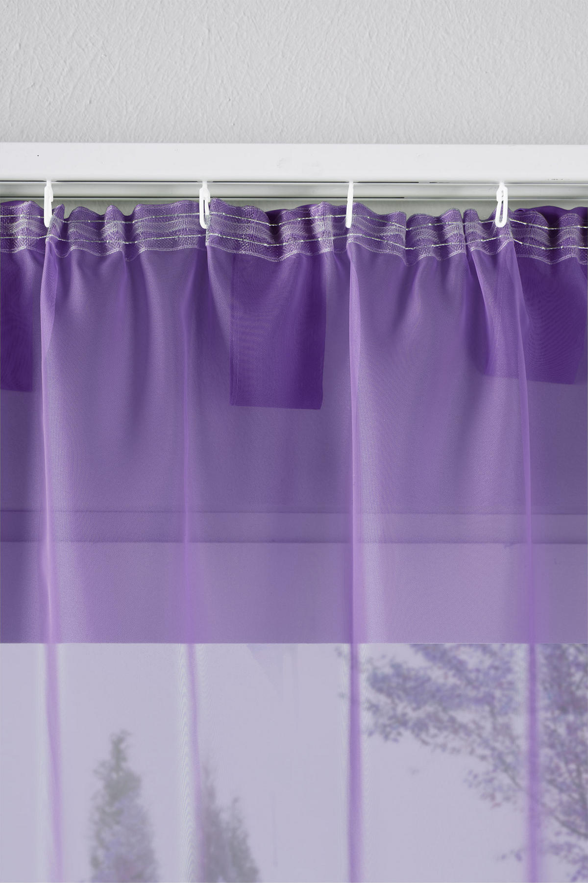 SCHLAUFENGARDINEN Voile 2er Set 225x140 cm Lila - Lila, Textil (140/225cm) - Gardinenbox.eu