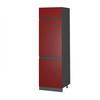 KÜHLUMBAUSCHRANK R-Line Rot 60 cm J-Shape - Anthrazit/Rot, Holzwerkstoff (60/206.8/57.2cm) - Vicco