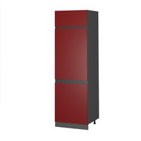 KÜHLUMBAUSCHRANK R-Line Rot 60 cm J-Shape - Anthrazit/Rot, Holzwerkstoff (60/206.8/57.2cm) - Vicco