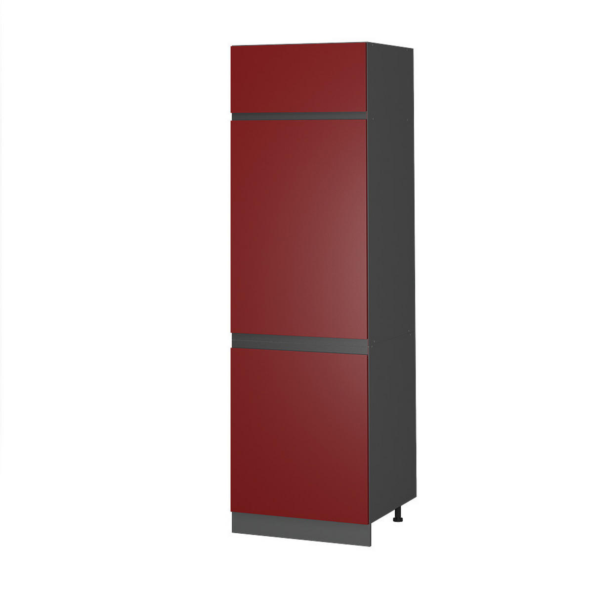 KÜHLUMBAUSCHRANK R-Line Rot 60 cm J-Shape - Anthrazit/Rot, Holzwerkstoff (60/206.8/57.2cm) - Vicco