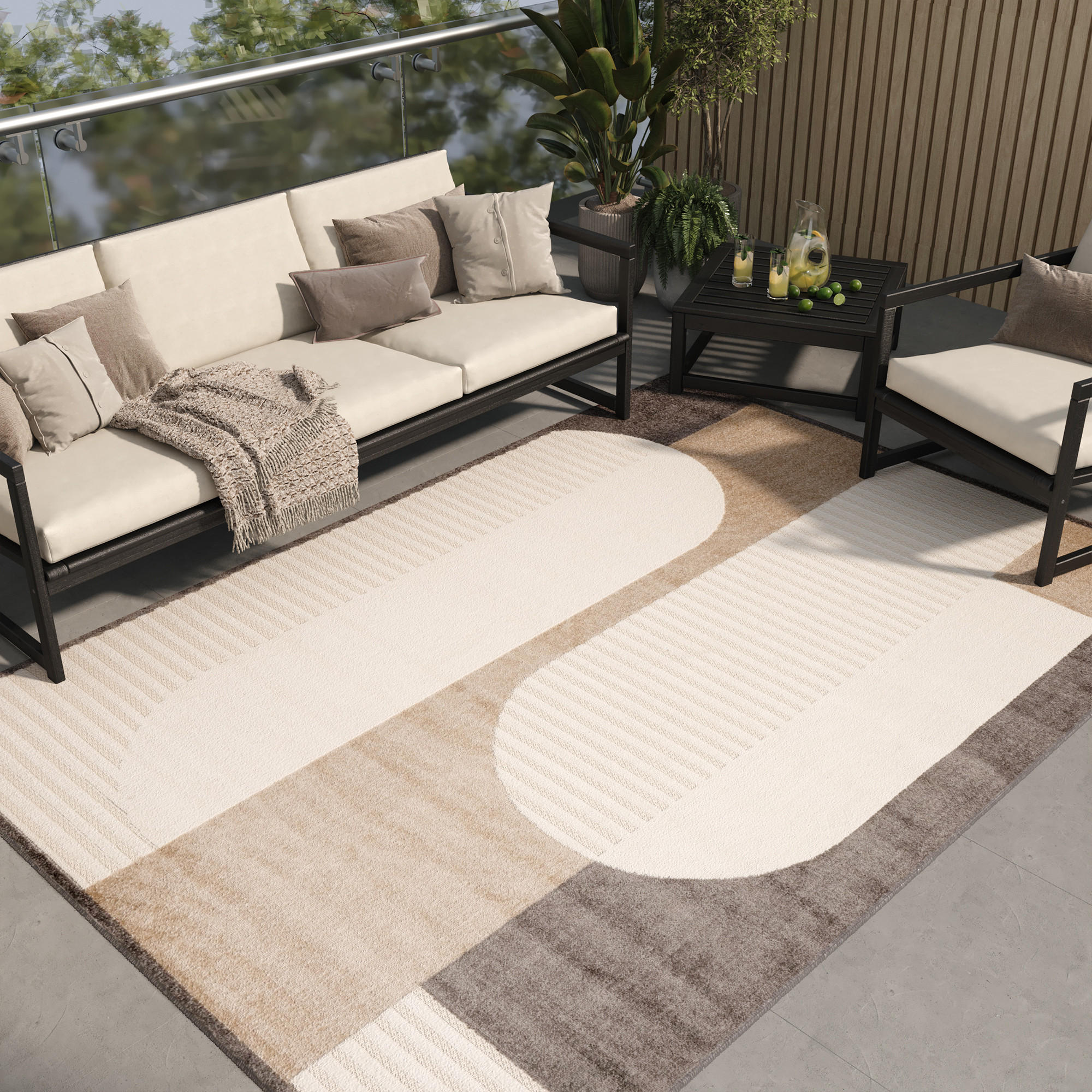 TEPPICH PATIO Beige 300/400 cm - Beige, Kunststoff (300/400cm) - Tapiso