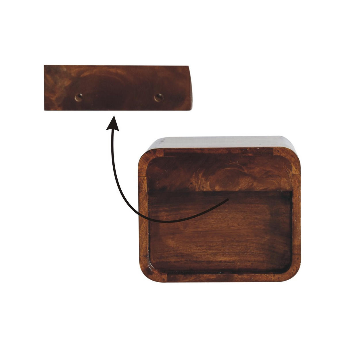 NACHTTISCH Petite - Messingfarben/Braun, Holz/Metall (30/25/25cm) - Artisan Furniture