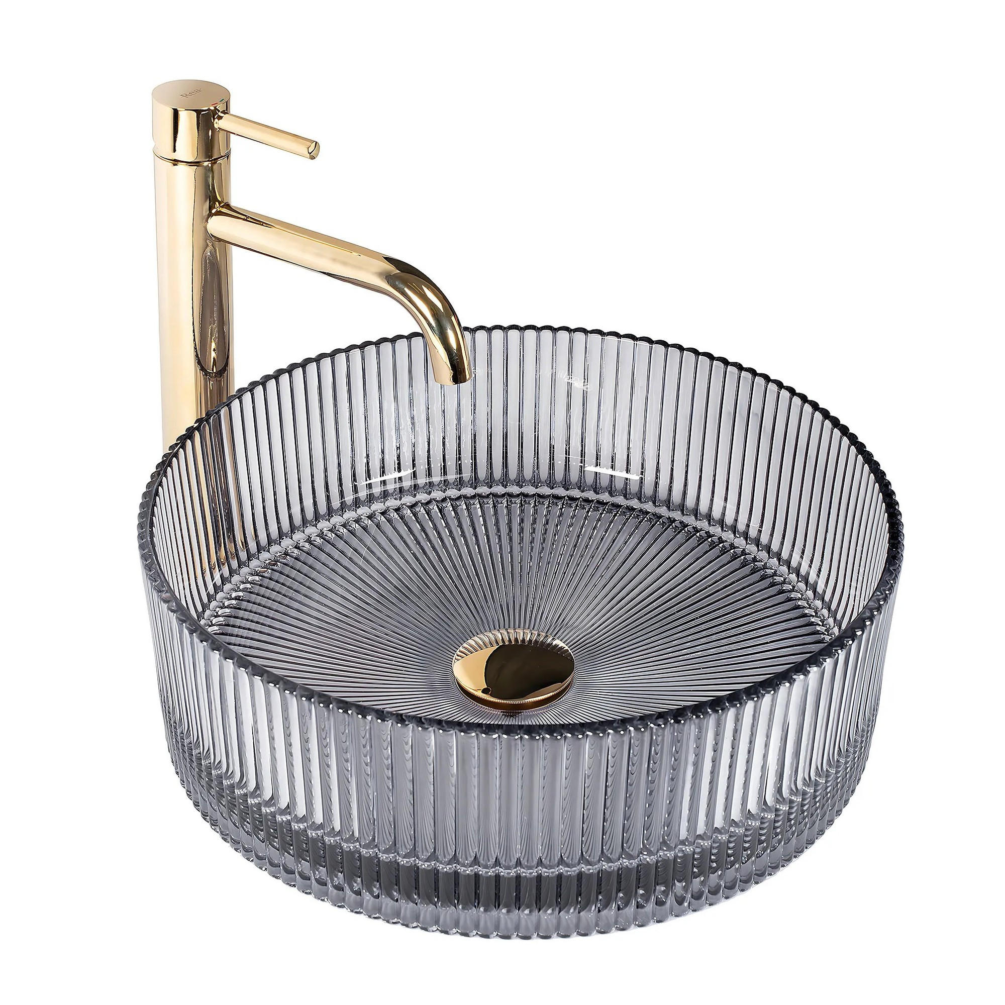 AUFSATZWASCHBECKEN Rea Ingrid 36 Grey - Grau, Glas (36/11.5/36cm) - REA