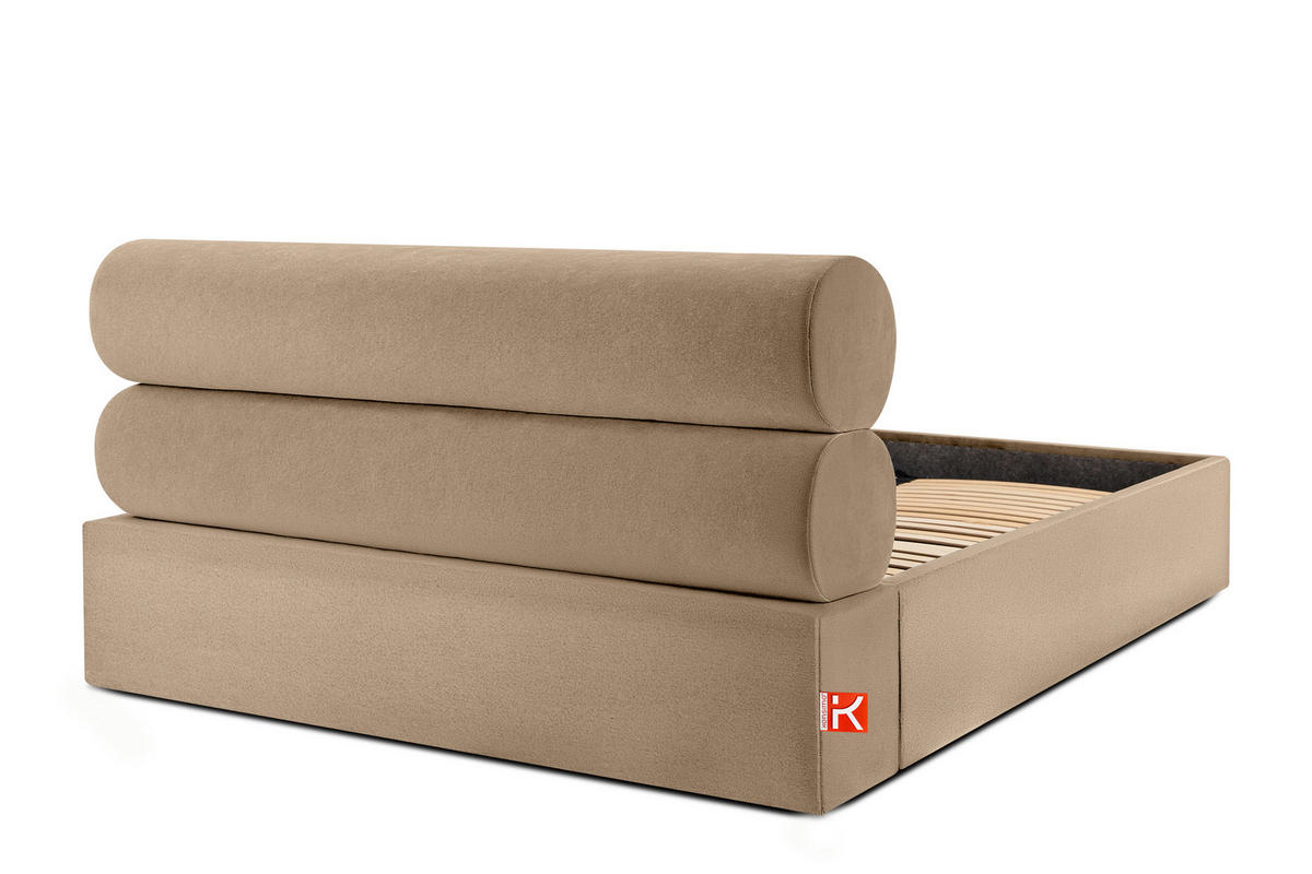 POLSTERBETT LUNEO - Beige/Schwarz, Holz/Holzwerkstoff (162/204cm) - KONSIMO®