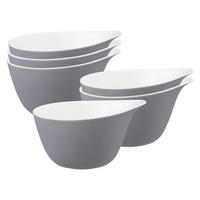 MÜSLISCHALEN Life Fashion Elegant Grey 600 ml 6er Set - Grau, Keramik (15.7/13.7/8.4cm) - Seltmann Weiden
