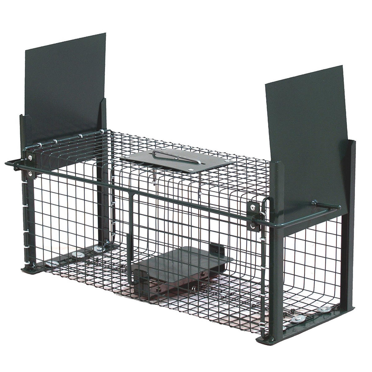 MOORLAND Safe 5006 – Lebendfalle 18 x 18 x 50 cm, 2 Eingänge, 1,8 mm Drahtgitter - Grün, Holz (18/18/50cm) - Moorland