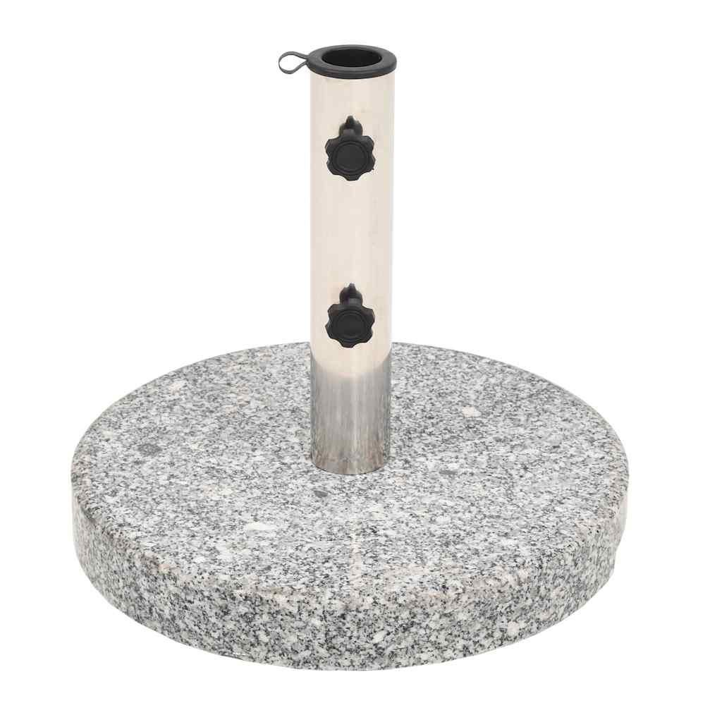 SONNENSCHIRMSTÄNDER Granit Rund 20 Kg - Grau, Stein (40/40cm) - vidaXL