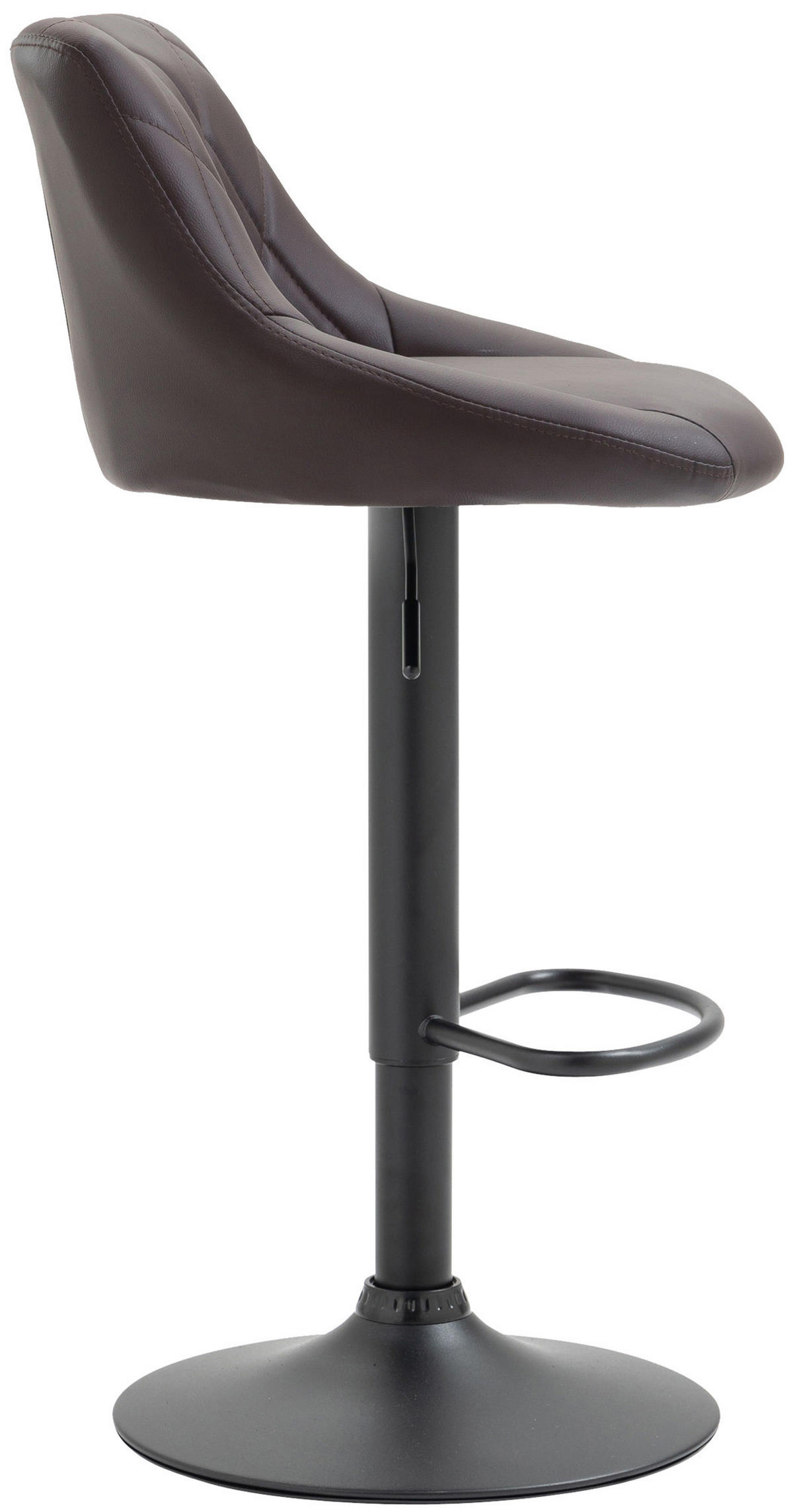 BARHOCKER Lederlook braun - Schwarz/Braun, Textil/Metall (46/83/49cm) - CLP