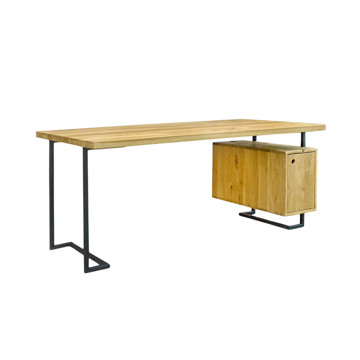 SCHREIBTISCH im Industriestil für das Arbeitszimmer oder Kanzlei OLIMPIA - Eichefarben, Holz (70/140/75cm) - Rawood Furniture