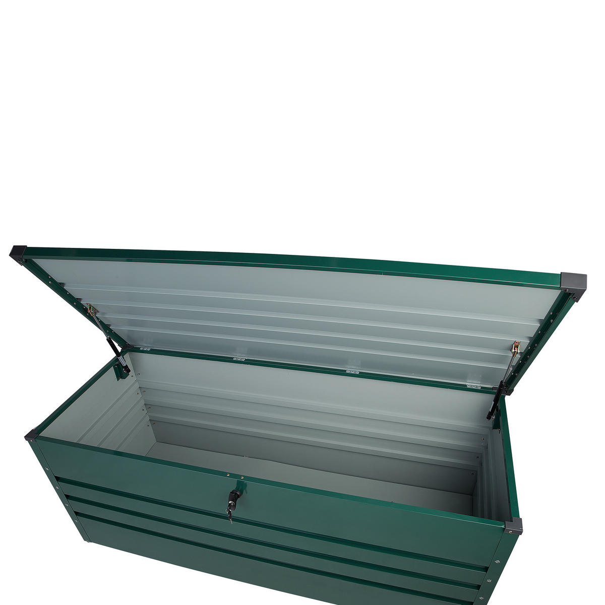 AUFLAGENBOX Stahl dunkelgrün 165/70 cm Cebrosa - Grün, Metall (165/67/70cm) - Beliani