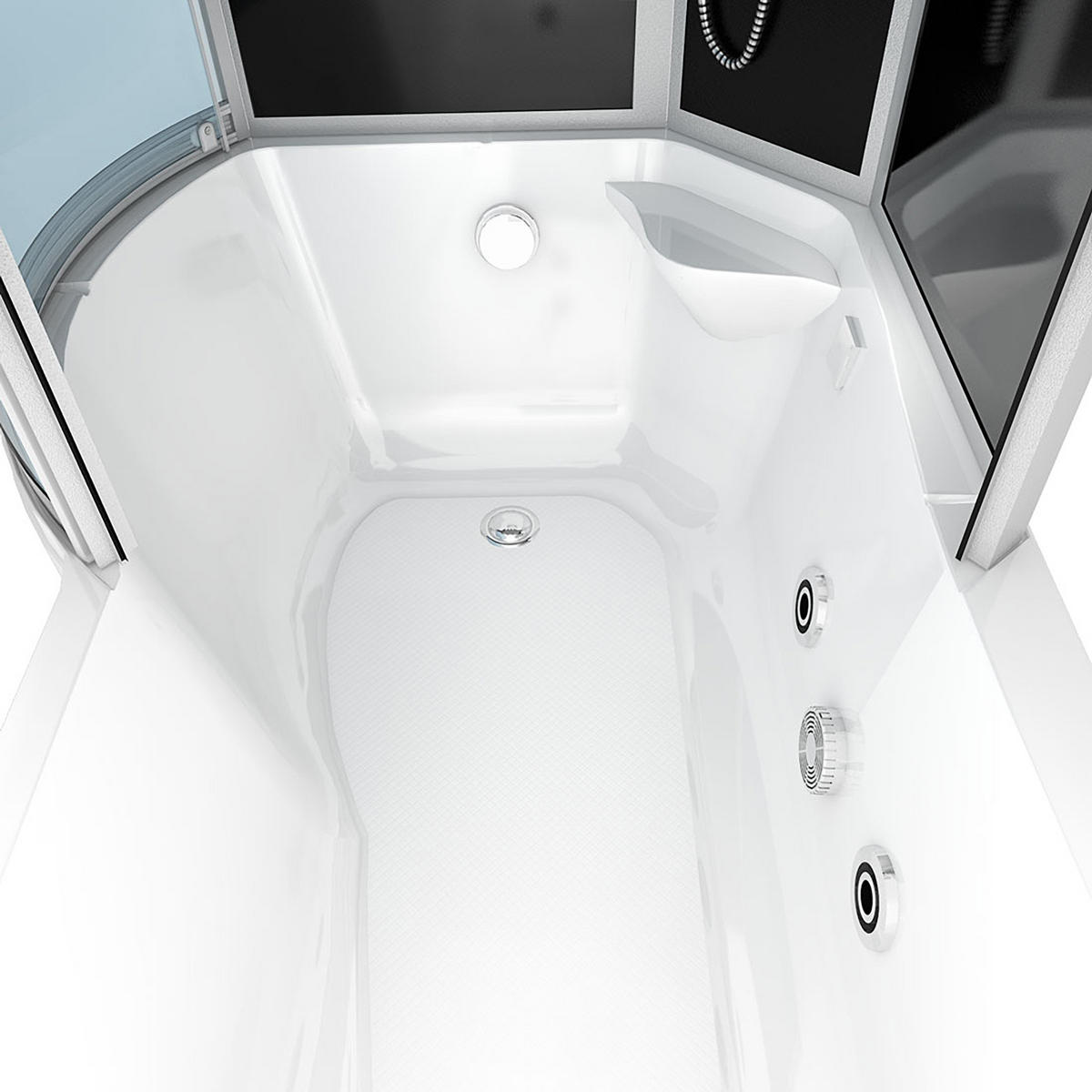 WHIRLPOOL Wanne Duschkabine sw K55-R31-WP-EC 100x1 - Schwarz, Glas/Kunststoff (170/220/98cm) - AcquaVapore by Sandra Jentho