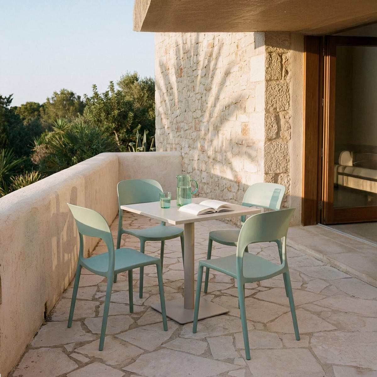 GARTENSTUHL Klint Grün 46 cm x 83 cm 4er-Set - Grün, Kunststoff (46/83/58cm) - Klast Home