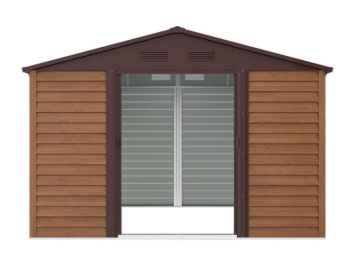 SCHREBERGARTENHAUS - 309 cm x 352 cm - metall - naturfarben dunkel Arsego - Naturfarben, Metall (309/177/352cm) - Vente-Unique