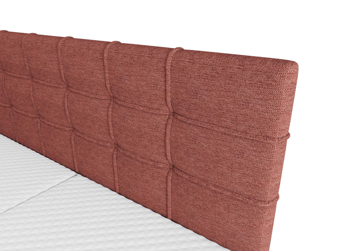 BOXBETT INAO 140x200 mit Matratze H3, Bonell und Topper ARAGON 59 - Rot, Textil (140/200cm) - Bedante